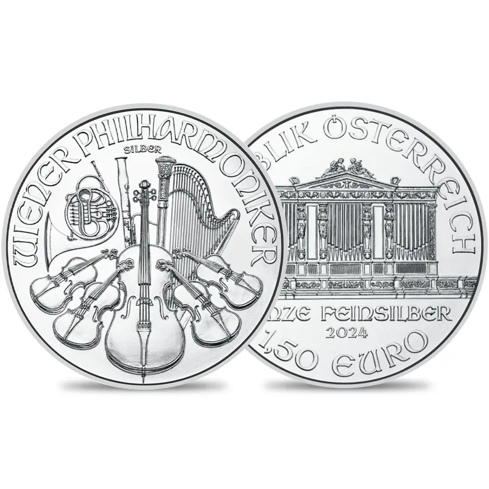 オーストリア 2024 ウィーンフィル 1.5ユーロ 1オンス 銀貨 【ご予約 
