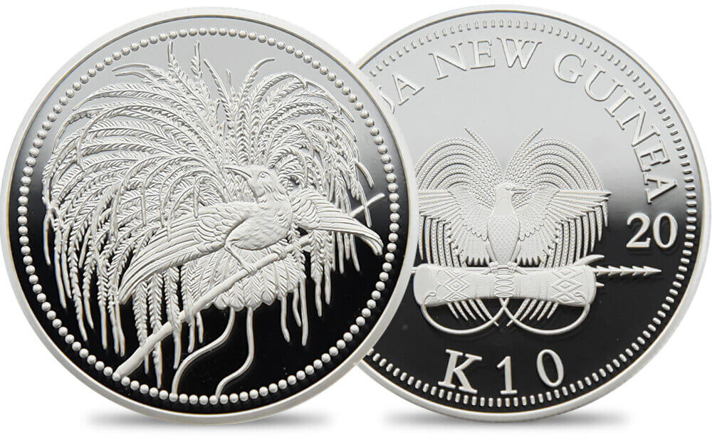 パプアニューギニア 2020 極楽鳥 10キナ銀貨｜イギリスコイン専門店「コインパレス」