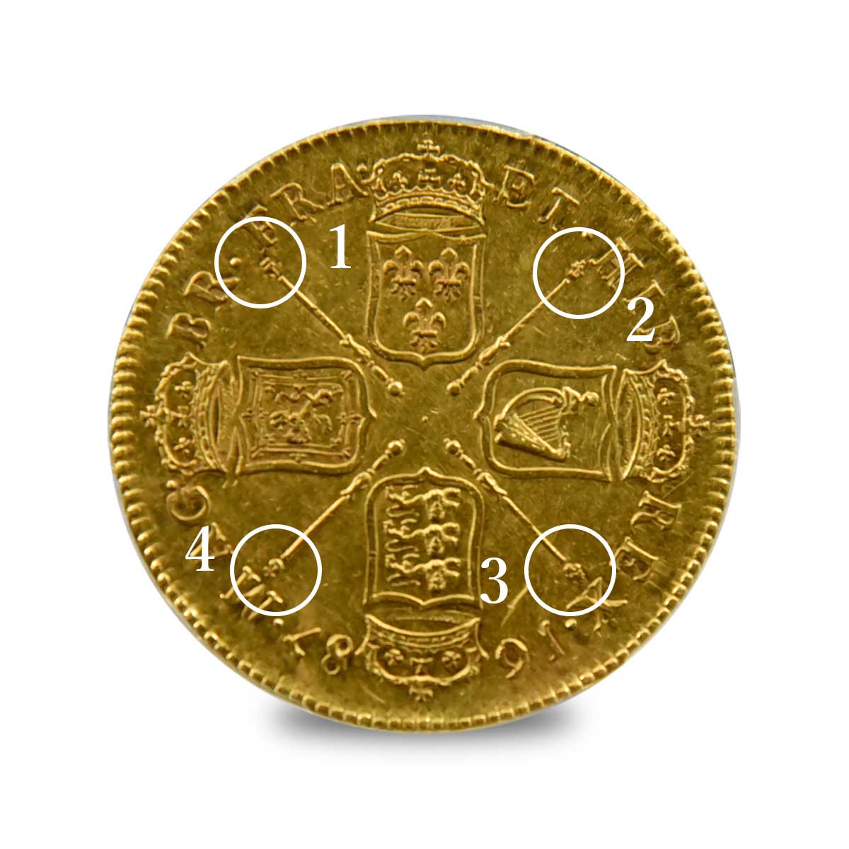 1687年 ジェームズ2世 5g Pcgs Au58 イギリス アンティークコインのショールーム コインパレス