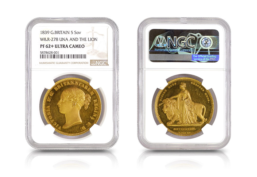 ウナ＆ライオン 5ポンド金貨