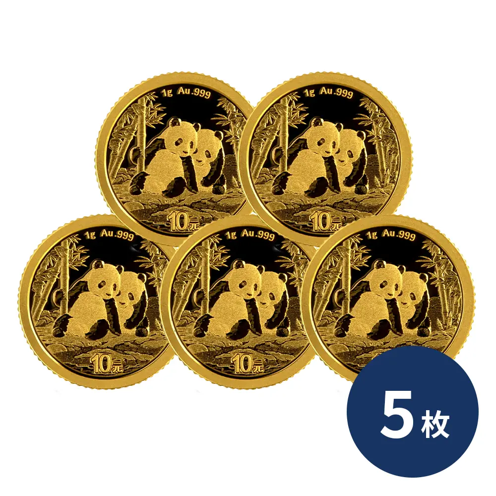 中国 2026 パンダ 10元 1グラム 金貨 【5枚】