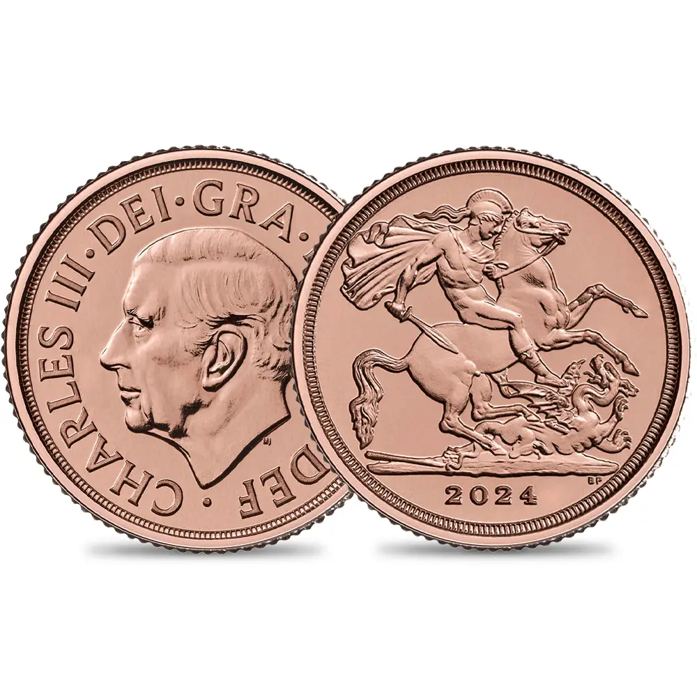 2024 チャールズ3世 聖ジョージ竜退治 1/4ソブリン地金型金貨【ご予約承り品】
