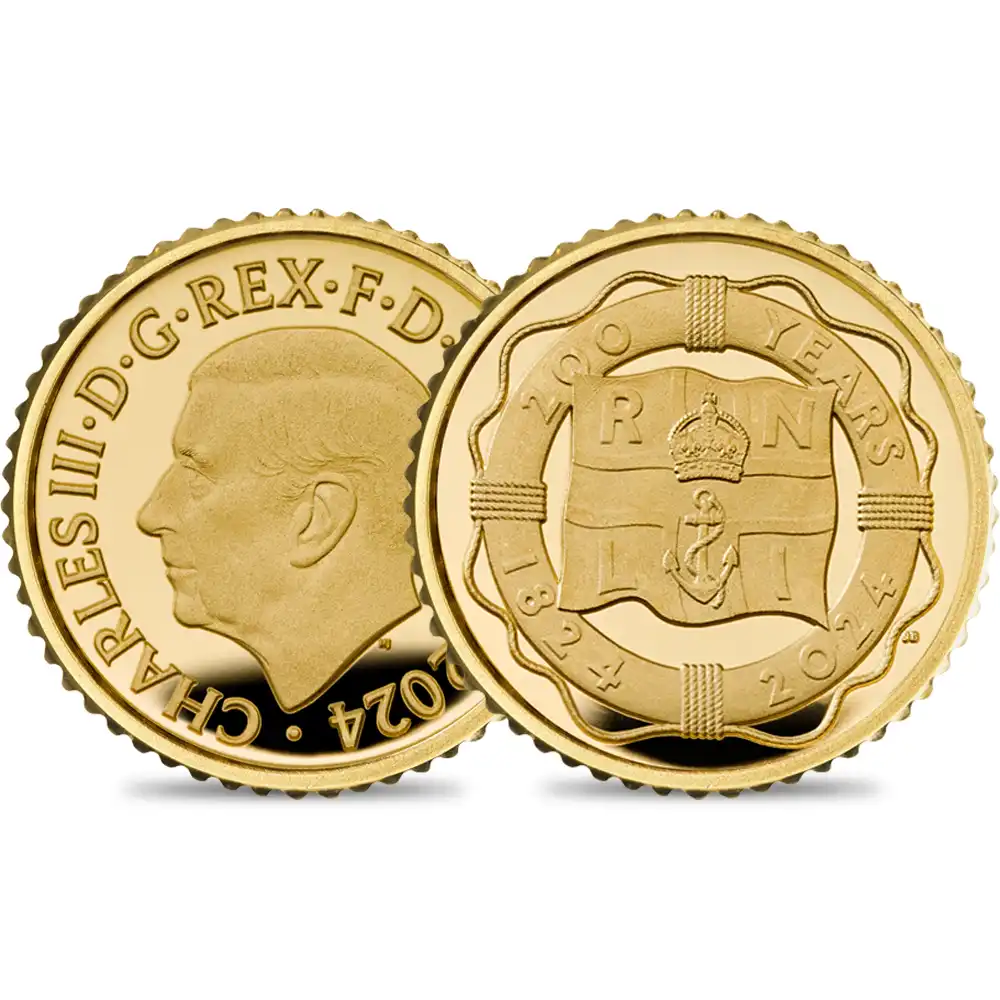 2024 チャールズ3世 RNLI 200周年記念 50ペンス 1/40オンスプルーフ金貨 未鑑定 ブリスターパック付き【ご予約承り品】