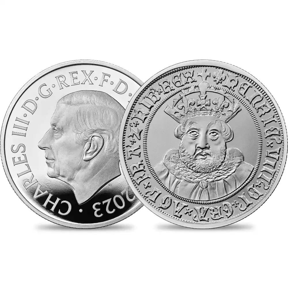 2023 チャールズ3世 英国君主コレクション第5弾 ヘンリー8世 2ポンド1オンスプルーフ銀貨 未鑑定 箱付き【ご予約承り品】