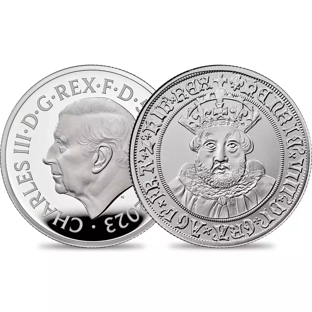 2023 チャールズ3世 英国君主コレクション第5弾 ヘンリー8世 5ポンド2オンスプルーフ銀貨 未鑑定 箱付き【ご予約承り品】