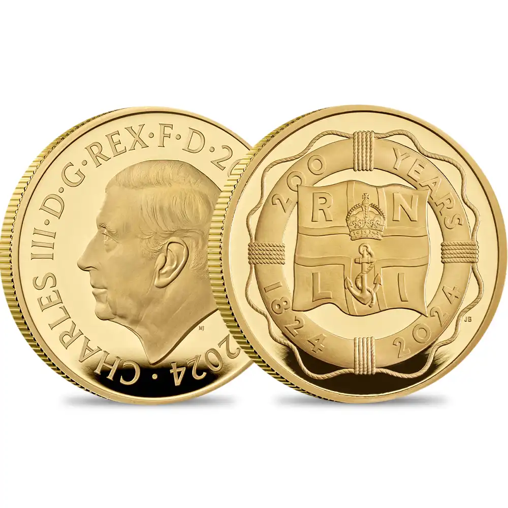 2024 チャールズ3世 RNLI 200周年記念 200ポンド 2オンス プルーフ金貨 未鑑定 箱付き【ご予約承り品】