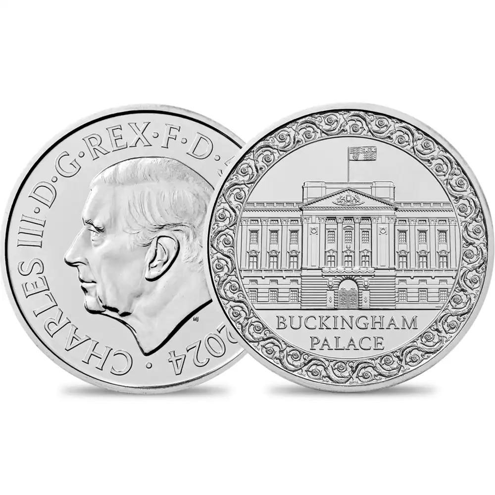 2024 チャールズ3世 バッキンガム宮殿 5ポンドBU白銅貨 未鑑定 パッケージ付き【ご予約承り品】