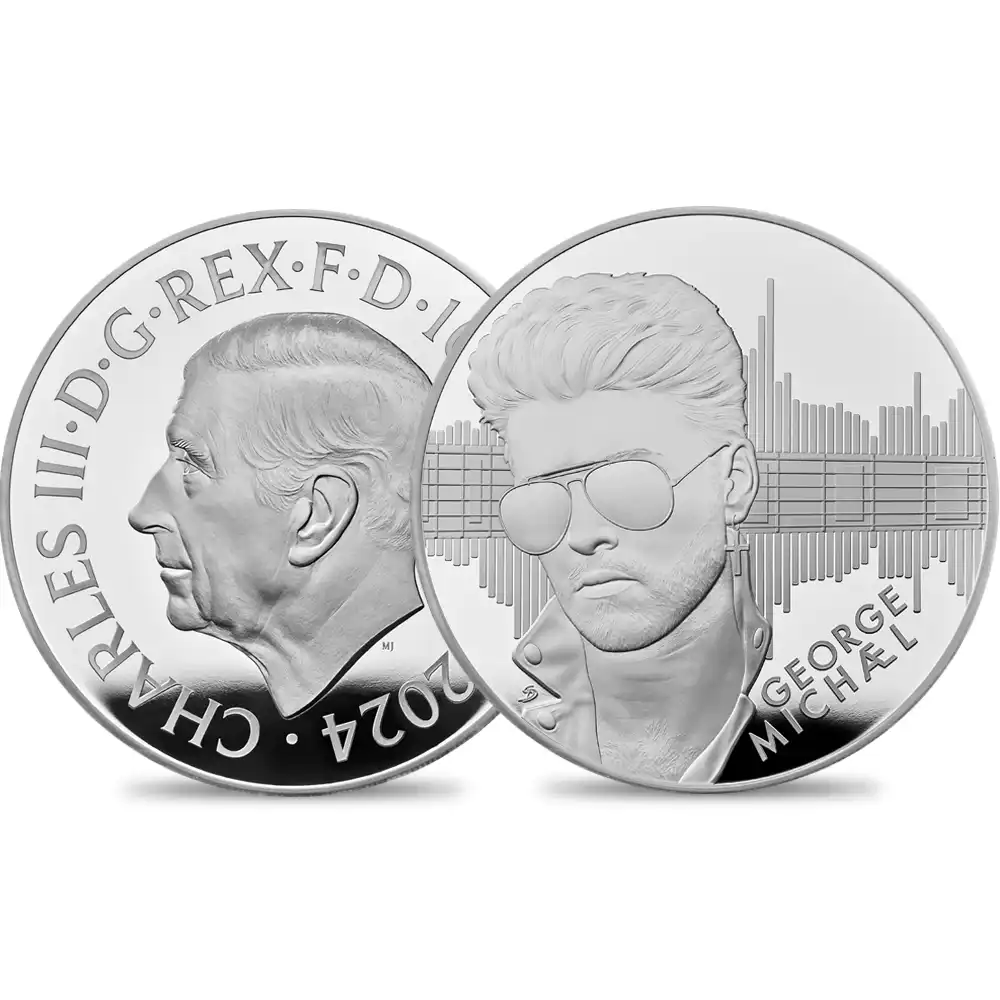 2024 チャールズ3世 ミュージックレジェンド 第8弾 ジョージ・マイケル 10ポンド5オンスプルーフ銀貨 未鑑定 箱付き【ご予約承り品】