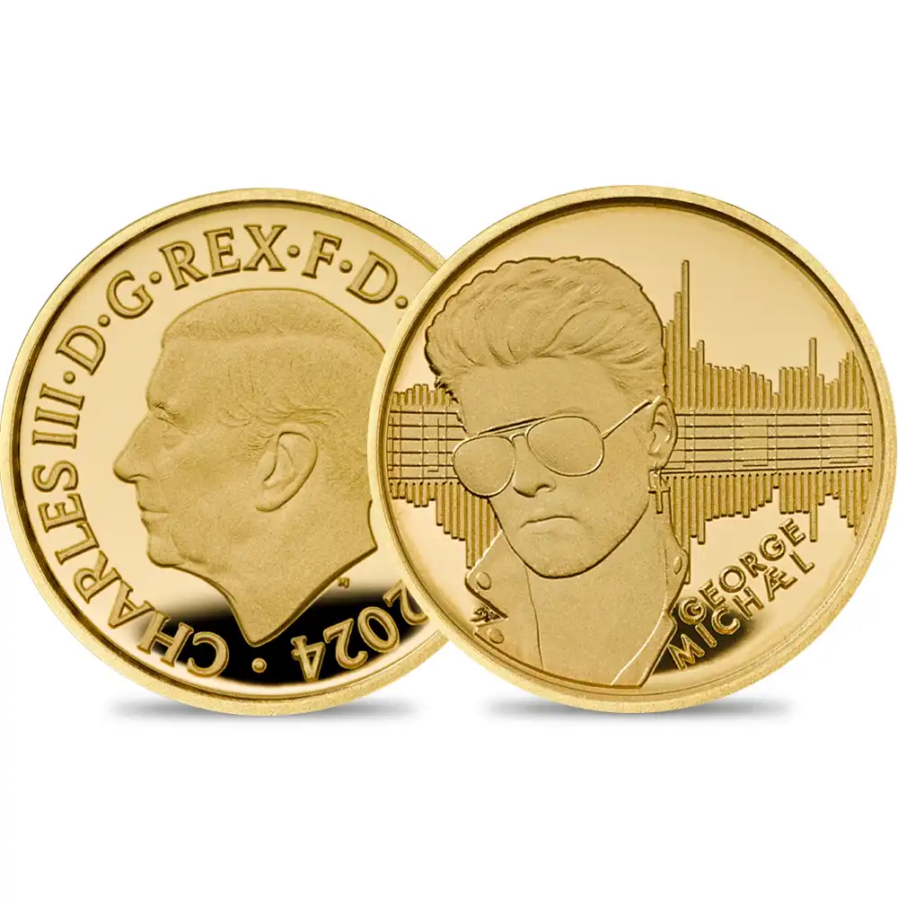 2024 チャールズ3世 ミュージックレジェンド 第8弾 ジョージ・マイケル 50ペンス1/40オンスプルーフ金貨 未鑑定 パッケージ付き【ご予約承り品】