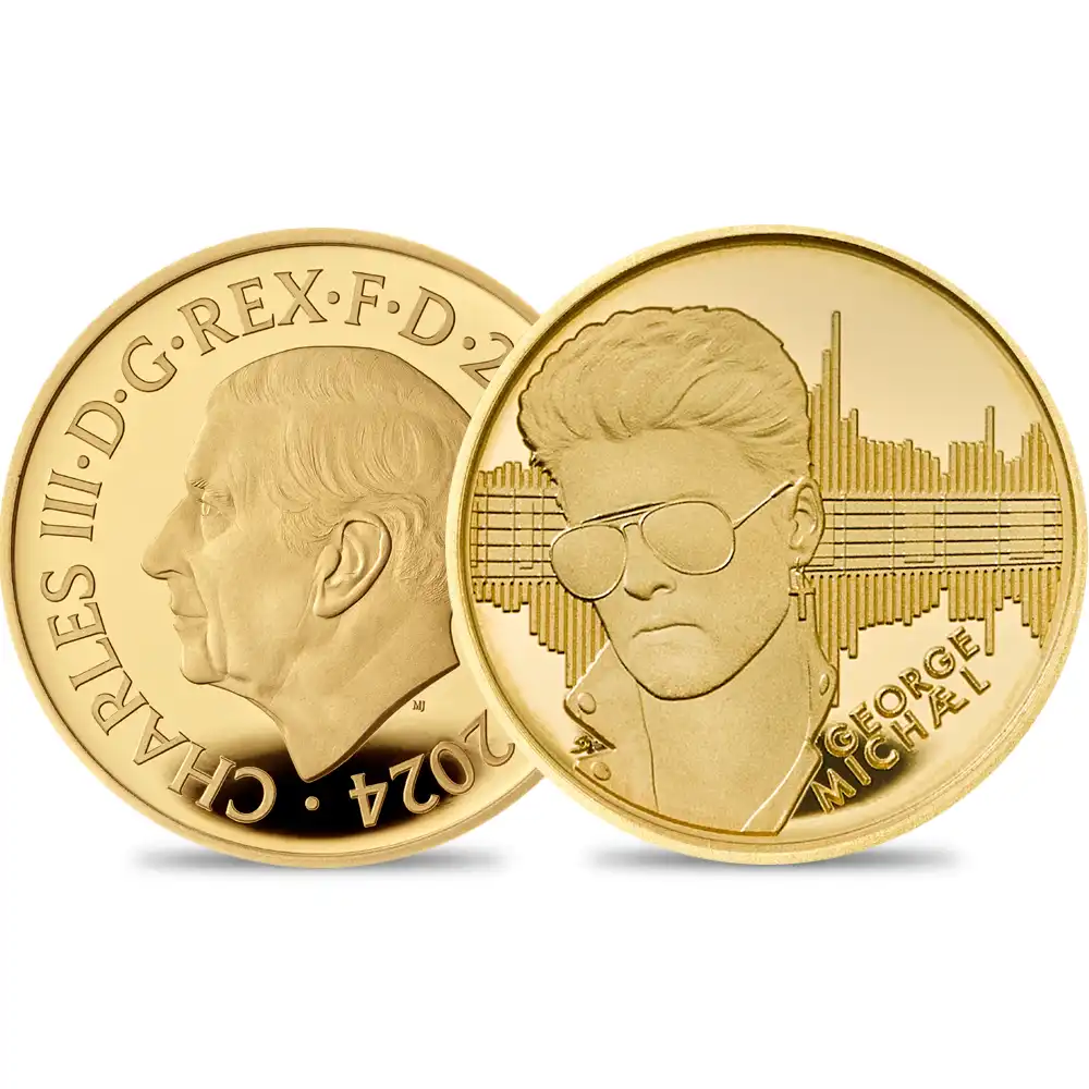 2024 チャールズ3世 ミュージックレジェンド 第8弾 ジョージ・マイケル 25ポンド1/4オンスプルーフ金貨 未鑑定 箱付き【ご予約承り品】