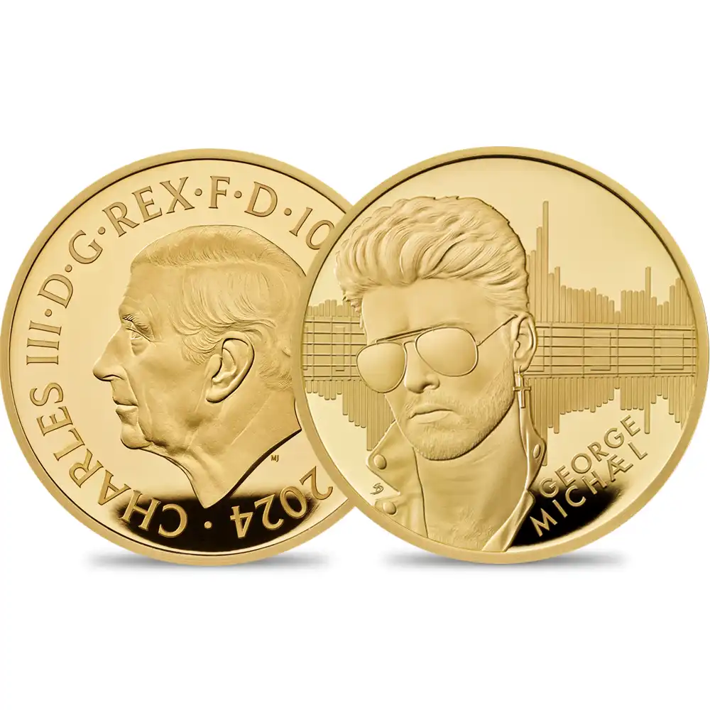 2024 チャールズ3世 ミュージックレジェンド 第8弾 ジョージ・マイケル 100ポンド1オンスプルーフ金貨 未鑑定 箱付き【ご予約承り品】
