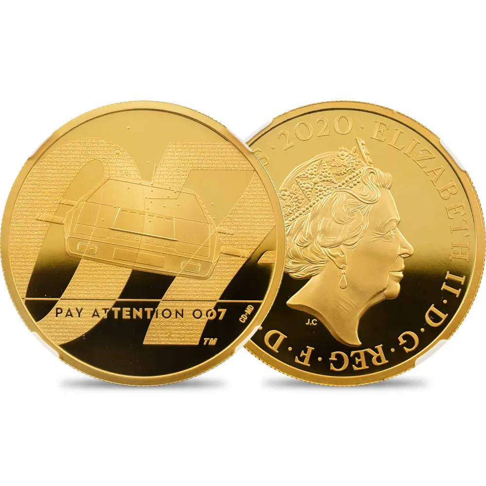 2020 エリザベス2世 007 ジェームズ・ボンド 第2貨 200ポンド2オンス金貨 ファーストリリース NGC PF69UC