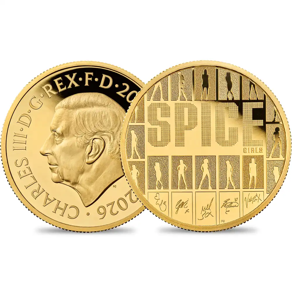 イギリス 2026 チャールズ3世 ミュージックレジェンド第13弾 スパイス・ガールズ 200ポンド2オンス プルーフ金貨 未鑑定 箱付き【ご予約承り品】