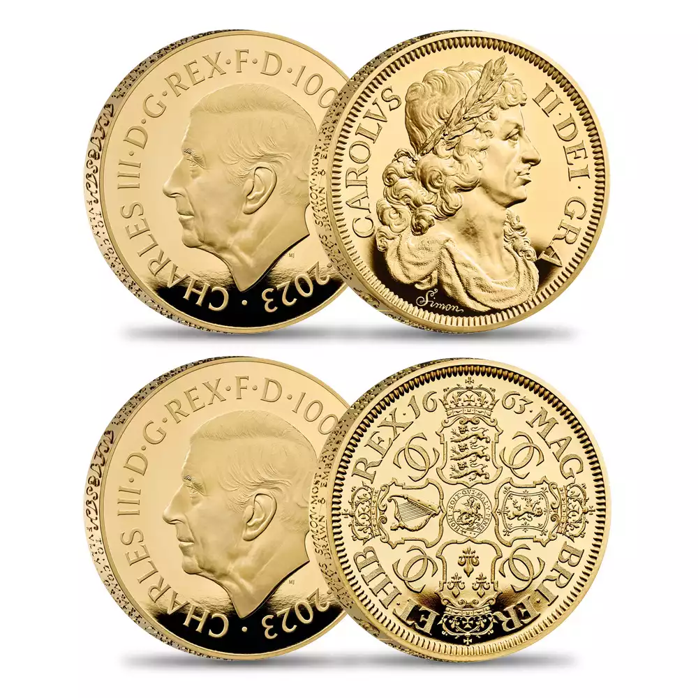 2023 チャールズ3世 ペティションクラウン 1000ポンド1キロプルーフ金貨2枚セット 未鑑定【ご予約承り品】