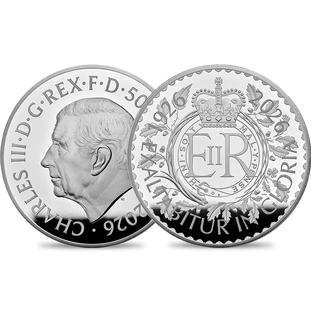 【鑑定オプション付き】イギリス 2026 チャールズ3世 エリザベス2世生誕100周年記念 500ポンド1キロ プルーフ銀貨 未鑑定 箱付き【ご予約承り品・納期約6か月】