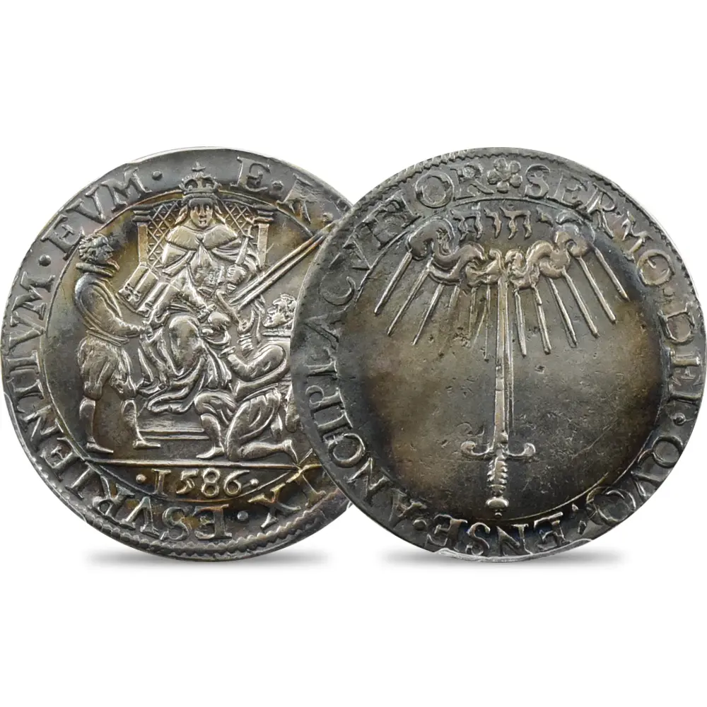 1586 エリザベス1世 オランダ連合州への援助 銀メダル PCGS Genuine - AU Details Eimer-52