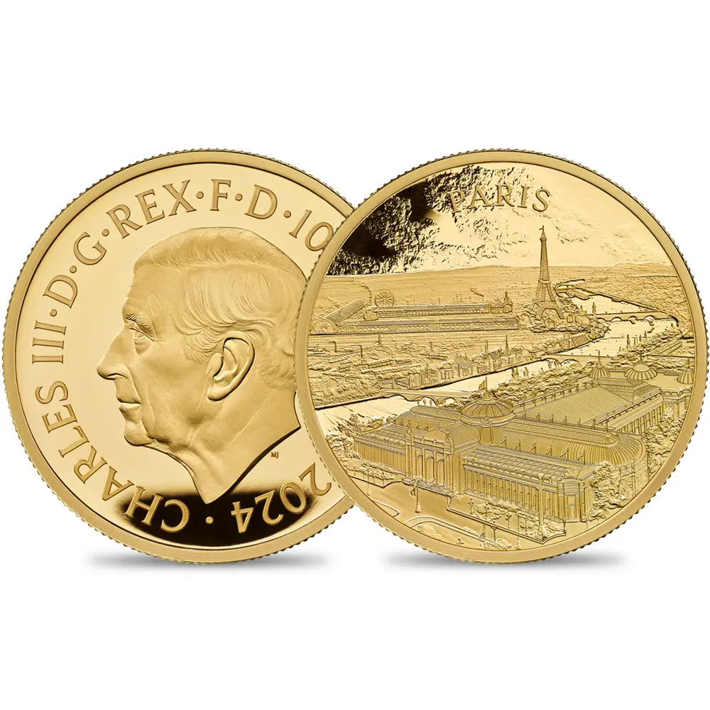 2024 チャールズ3世 都市景観シリーズ第3弾 パリ 100ポンド1オンスプルーフ金貨 未鑑定 箱付き【ご予約承り品】