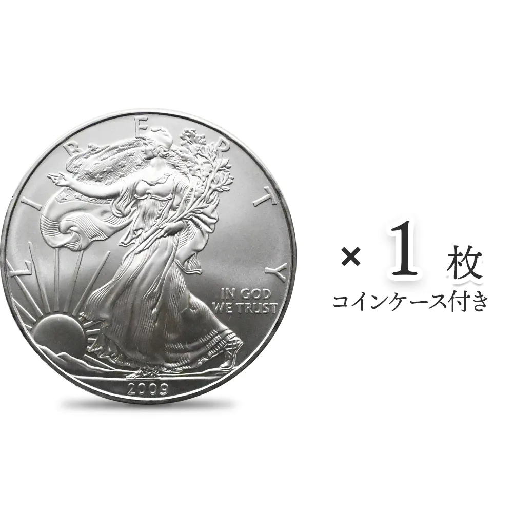 アメリカ 2009 イーグル 1ドル 1オンス 銀貨 【1枚】 (コインケース付き)