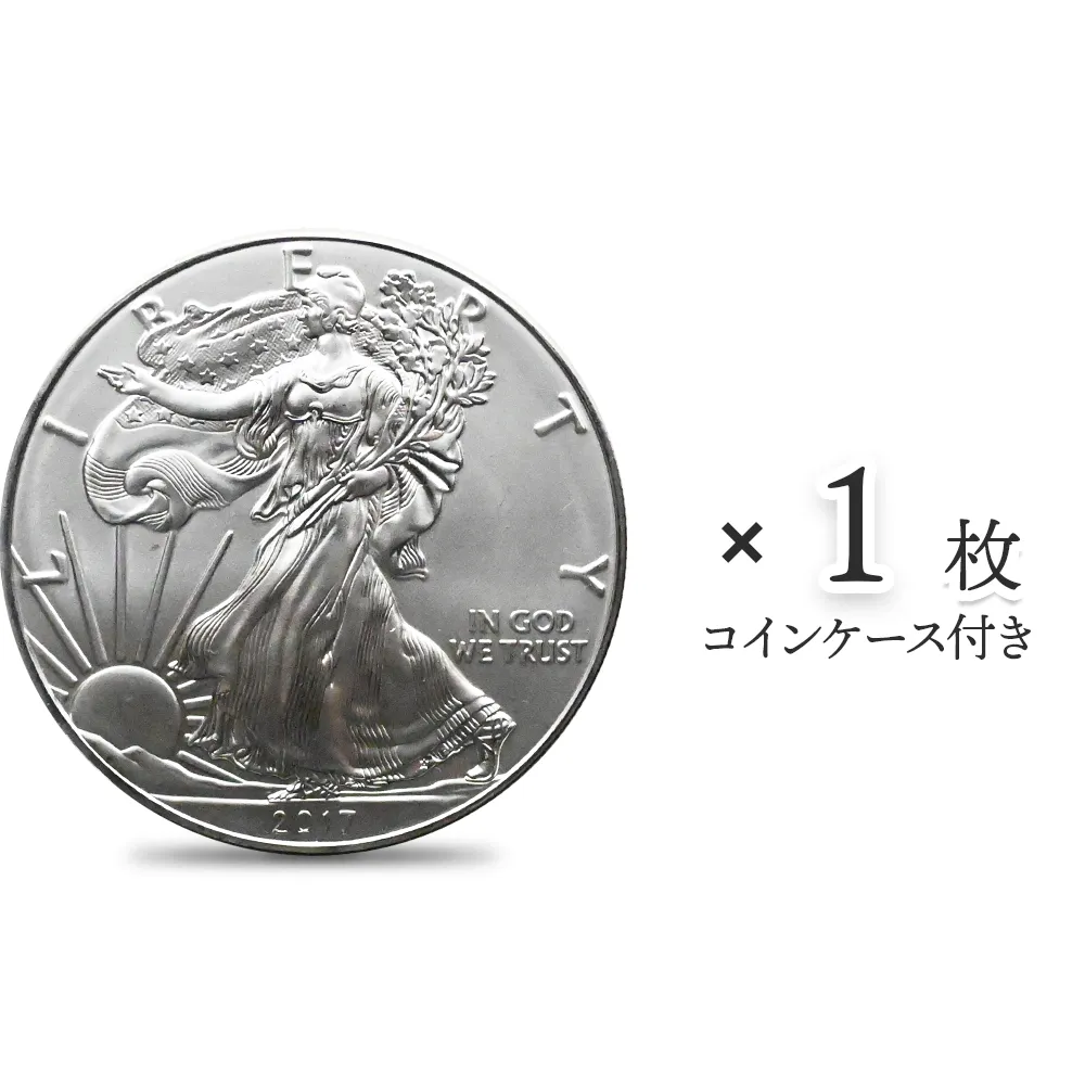 アメリカ 2017 イーグル 1ドル 1オンス 銀貨 【1枚】 (コインケース付き)