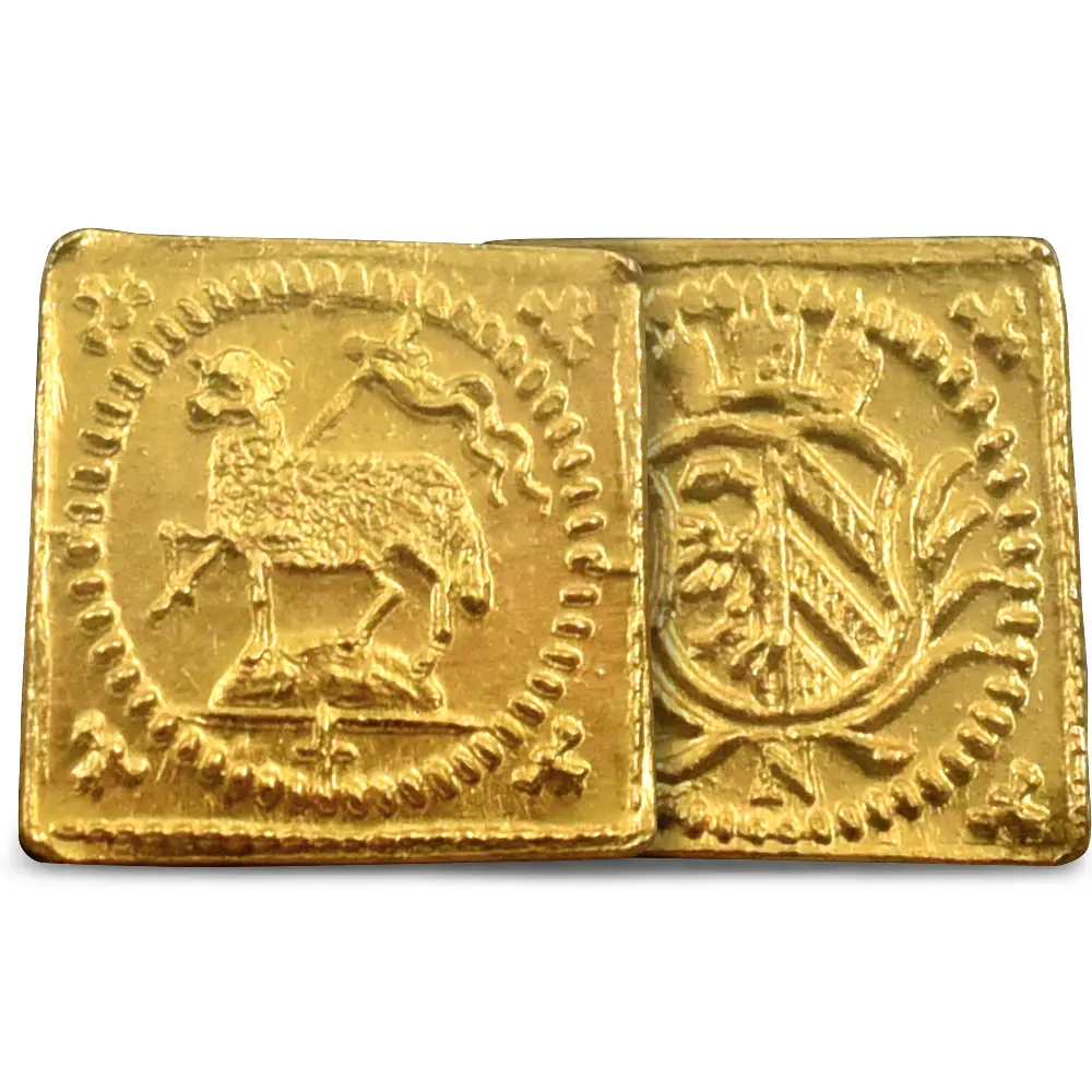 ドイツ ニュルンベルク 1700 神の子羊 1/8ダカット クリッペ(四角)金貨 NGC MS63 FR-1894