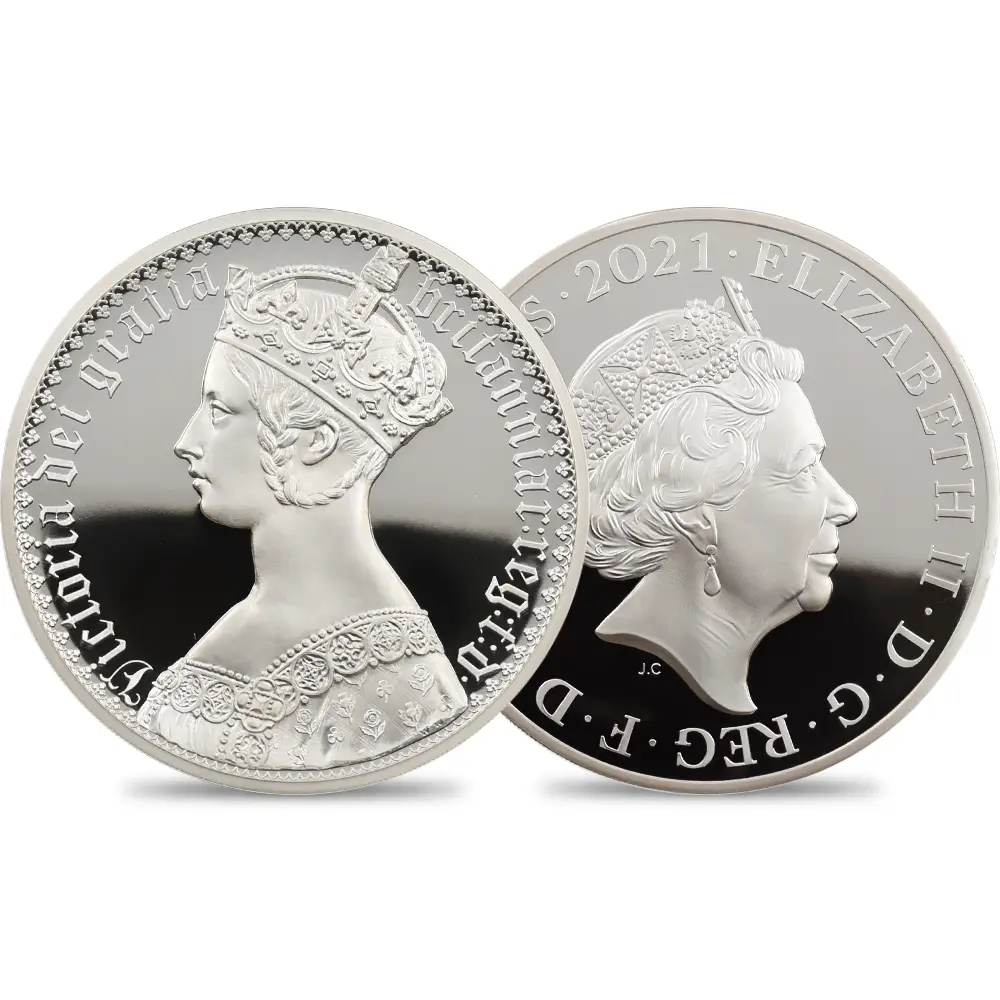 イギリス 2021 エリザベス2世 ゴチッククラウン・ポートレート 500ポンド１キロ銀貨 NGC PF69UC 箱付き