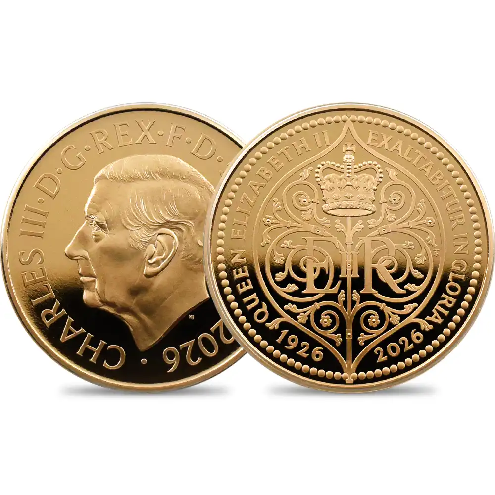 イギリス 2026 チャールズ3世 エリザベス2世生誕100周年記念 5ポンド プルーフ金貨 未鑑定 箱付き
