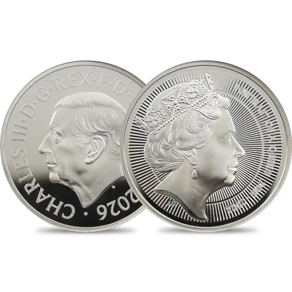 イギリス 2026 チャールズ3世 エリザベス2世のコイン肖像シリーズ 第五弾 5ポンドピエフォー銀貨 発行即日鑑定品 NGC PF70UC 箱付き