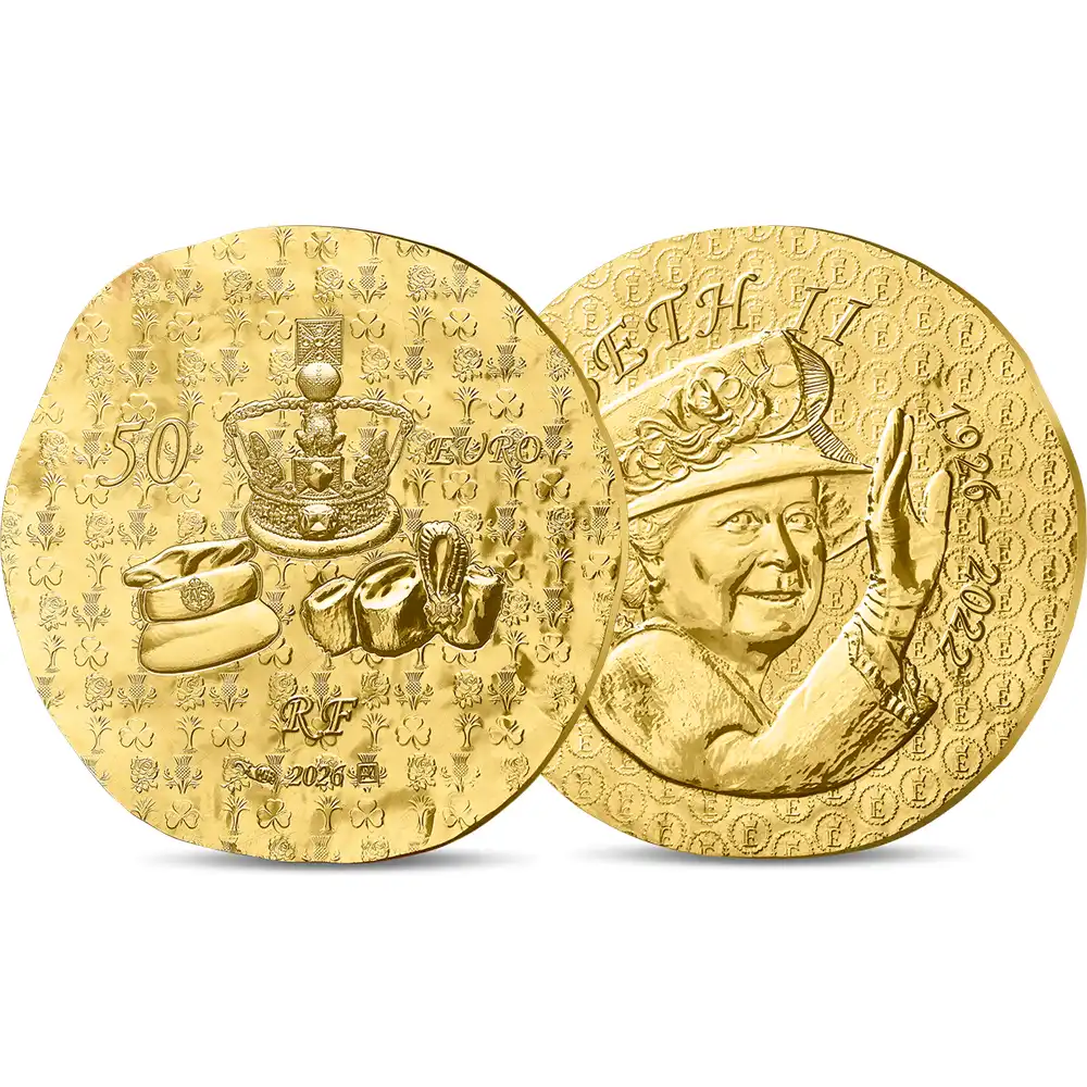 【鑑定オプション付き】フランス 2026 エリザベス2世生誕100周年記念 50ユーロ1/4オンス 金貨 特別仕様 未鑑定 箱付き【ご予約承り品・納期約6か月】