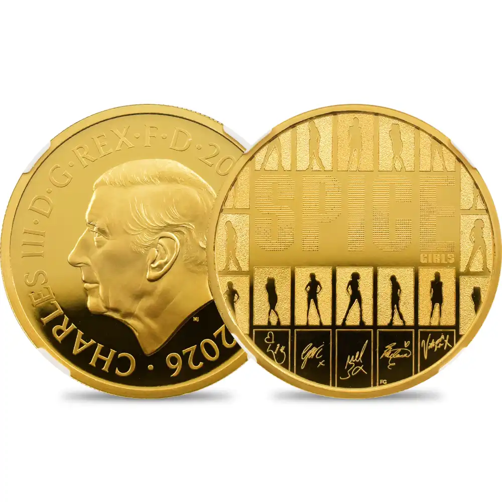 イギリス 2026 チャールズ3世 ミュージックレジェンド第13弾 スパイス・ガールズ 200ポンド2オンス 金貨 発行即日鑑定品 NGC PF70UC 箱付き