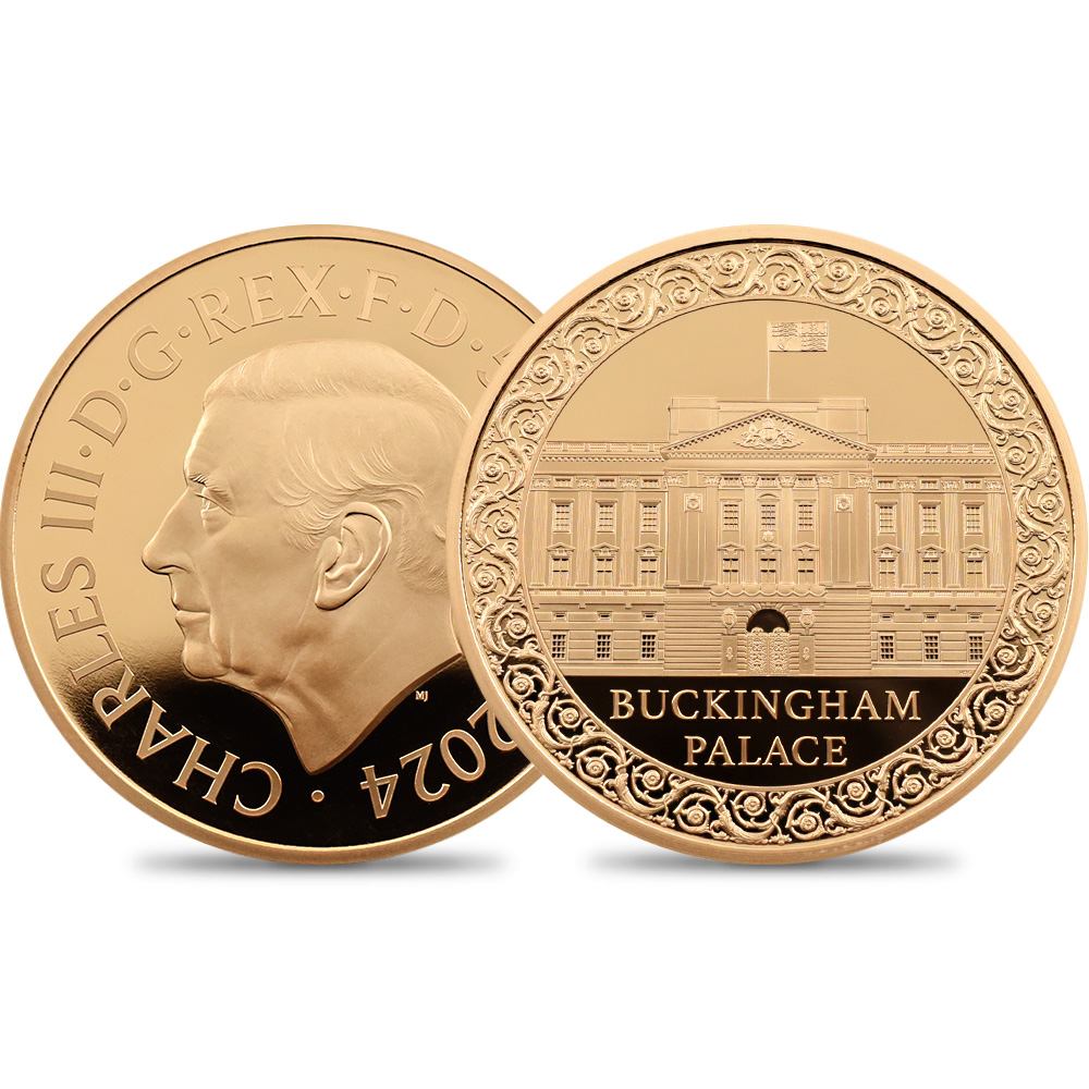 2024 チャールズ3世 バッキンガム宮殿 5ポンドプルーフ金貨 未鑑定 箱付き