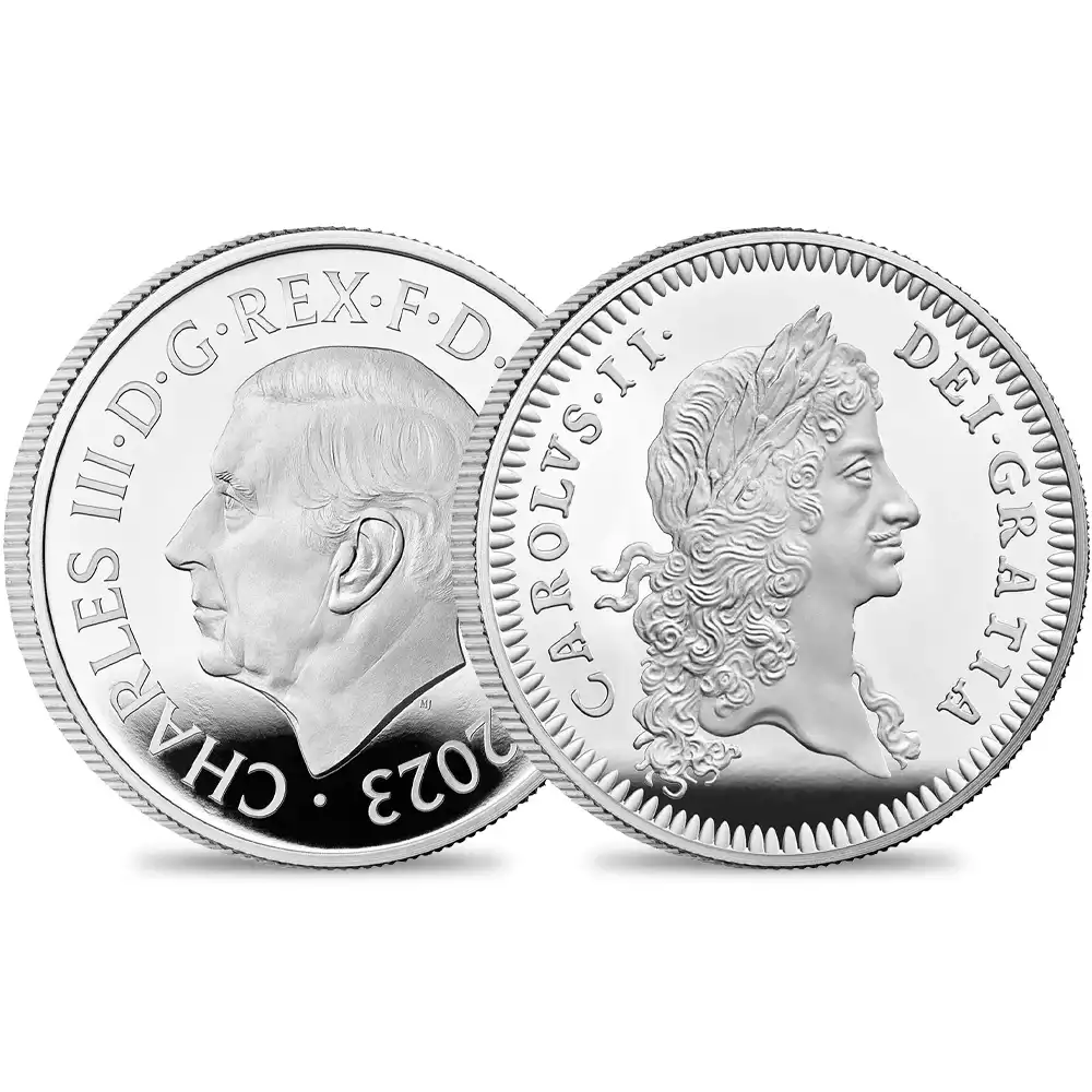 2023 チャールズ3世 英国君主コレクション第7弾 チャールズ2世 2ポンド1オンスプルーフ銀貨 未鑑定 箱付き【ご予約承り品】