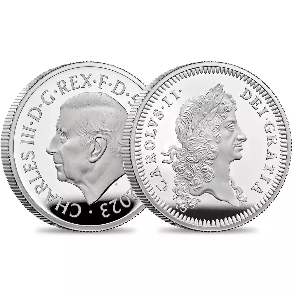 2023 チャールズ3世 英国君主コレクション第7弾 チャールズ2世 5ポンド2オンスプルーフ銀貨 未鑑定 箱付き【ご予約承り品】