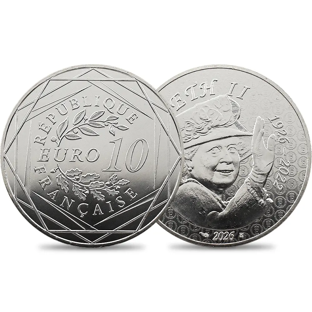 フランス 2026 エリザベス2世生誕100周年記念 10ユーロ 銀貨 一般仕様 未鑑定 パッケージ付き