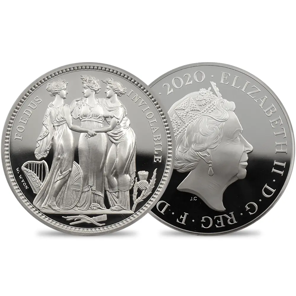 イギリス 2020 エリザベス2世 スリーグレーセス 10ポンド5オンス銀貨 ファーストリリース NGC PF70UC