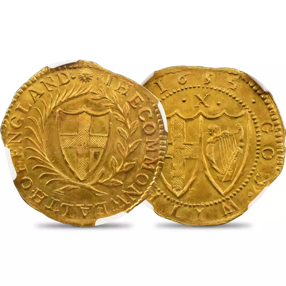 1654 コモンウェルス 2クラウン金貨 NGC MS64 S-3210