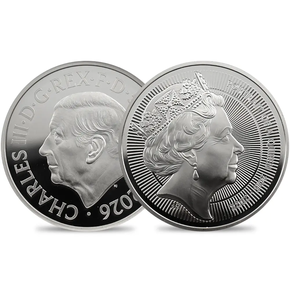 イギリス 2026 チャールズ3世 エリザベス2世のコイン肖像シリーズ 第五弾 5ポンドピエフォー銀貨 ファーストリリース NGC PF68UC 箱付き