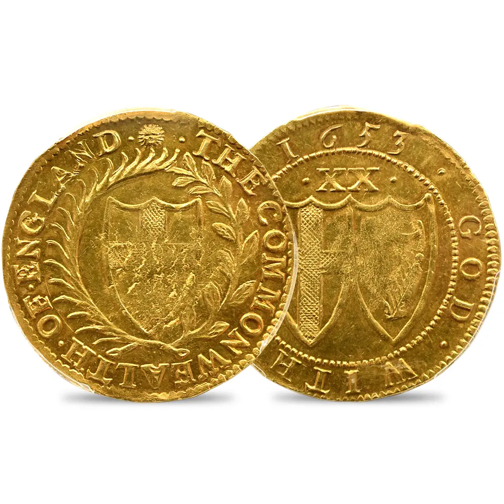 1653 コモンウェルス ユナイト金貨 PCGS MS62 S-3208