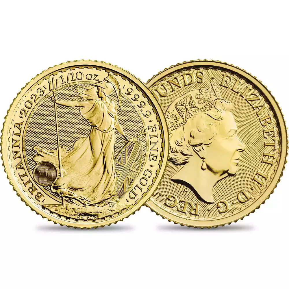 イギリス 2023 エリザベス2世 ブリタニア 10ポンド 1/10オンス 地金型金貨  NGC MS70 最終発行1/500枚