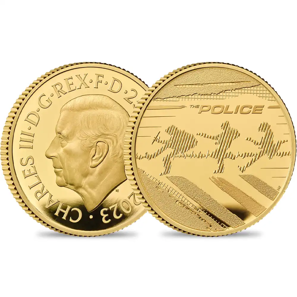 2023 チャールズ3世 ミュージックレジェンド第7弾 ポリス 25ポンド1/4オンスプルーフ金貨 未鑑定 箱付き【ご予約承り品】