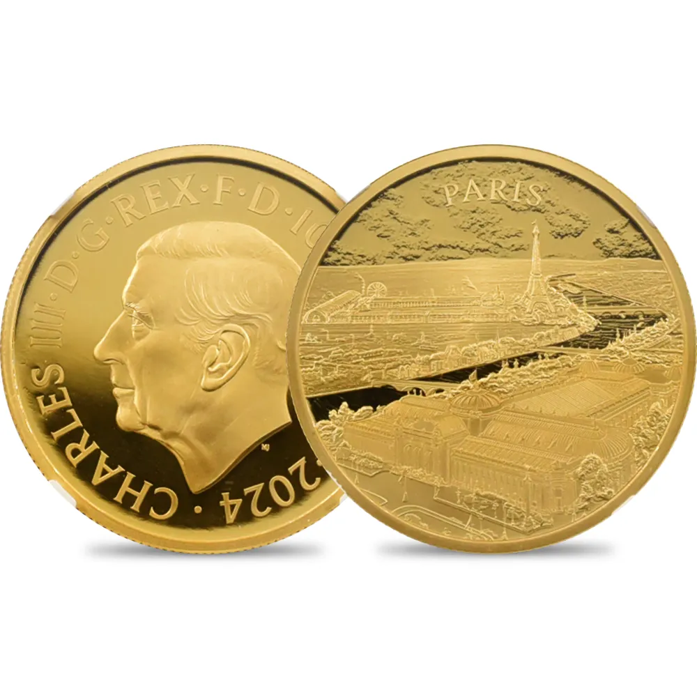 2024 チャールズ3世 都市景観シリーズ第3弾 パリ 100ポンド1オンスプルーフ金貨 発行即日鑑定品 NGC PF70UC 箱付き