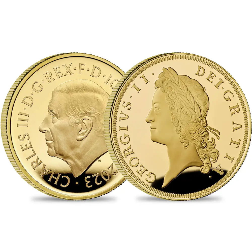 2023 チャールズ3世 英国君主コレクション第8弾 ジョージ2世 100ポンド1オンスプルーフ金貨 未鑑定 箱付き【ご予約承り品】