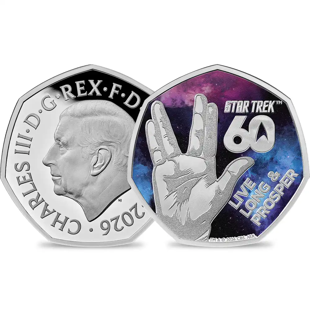 イギリス 2026 チャールズ3世 「スタートレック」60周年記念 50ペンスプルーフ金貨 箱付き【ご予約承り品】
