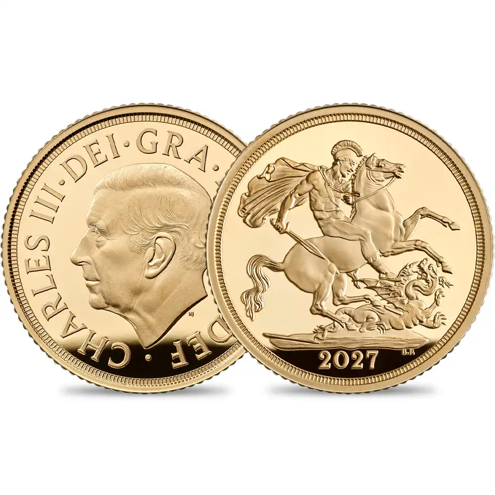 イギリス 2027 チャールズ3世 聖ジョージ竜退治 ソブリンプルーフ金貨 箱付き【ご予約承り品】