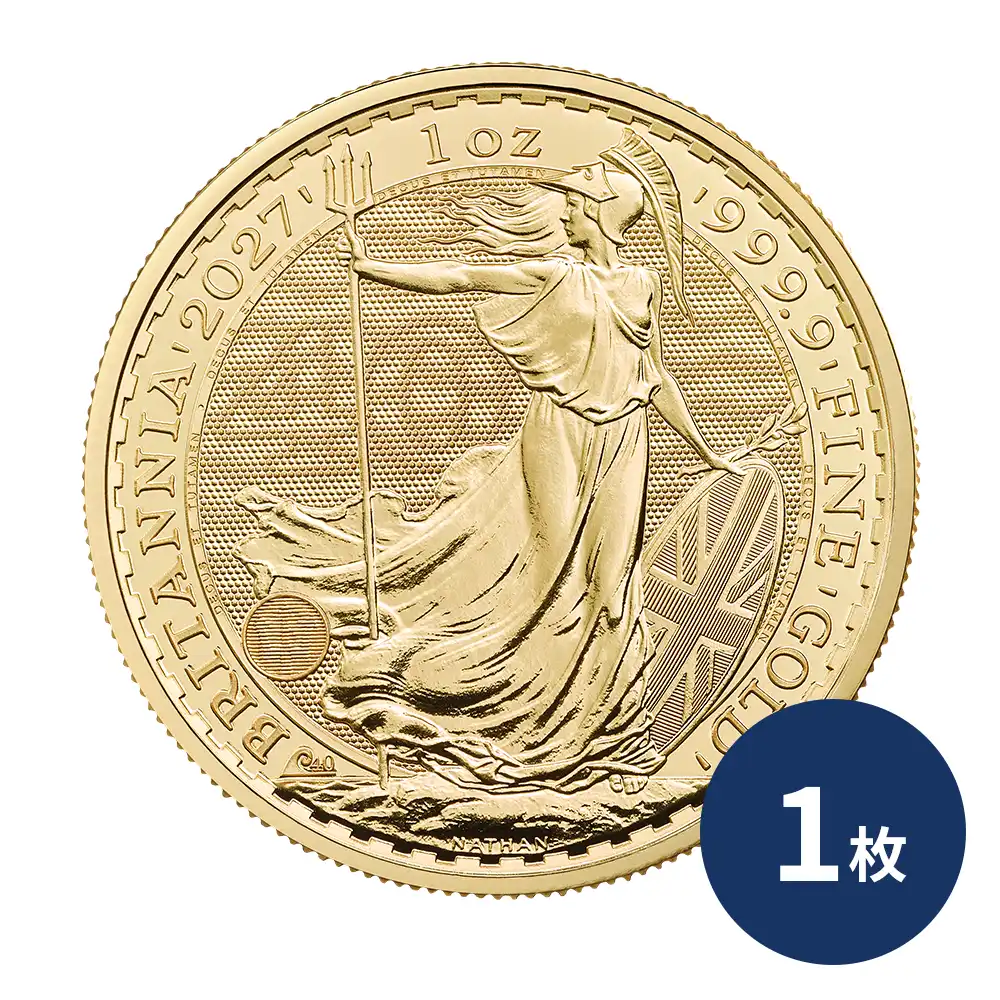 イギリス 2027 チャールズ3世 ブリタニア 100ポンド 1オンス 金貨【1枚】 (コインケース付き)