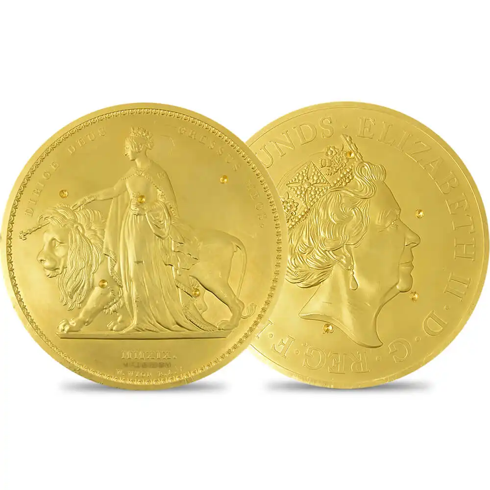 2019年 ウナ＆ライオン 試作プルーフ金貨 トライアルピース 5000ポンド(5キロ) 発行数世界限定１枚