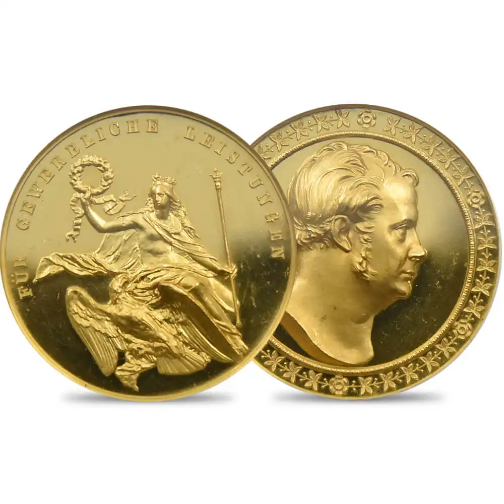 プロイセン nd1850 ヴィルヘルム4世 16ダカット試作金メダル PCGS SP63+