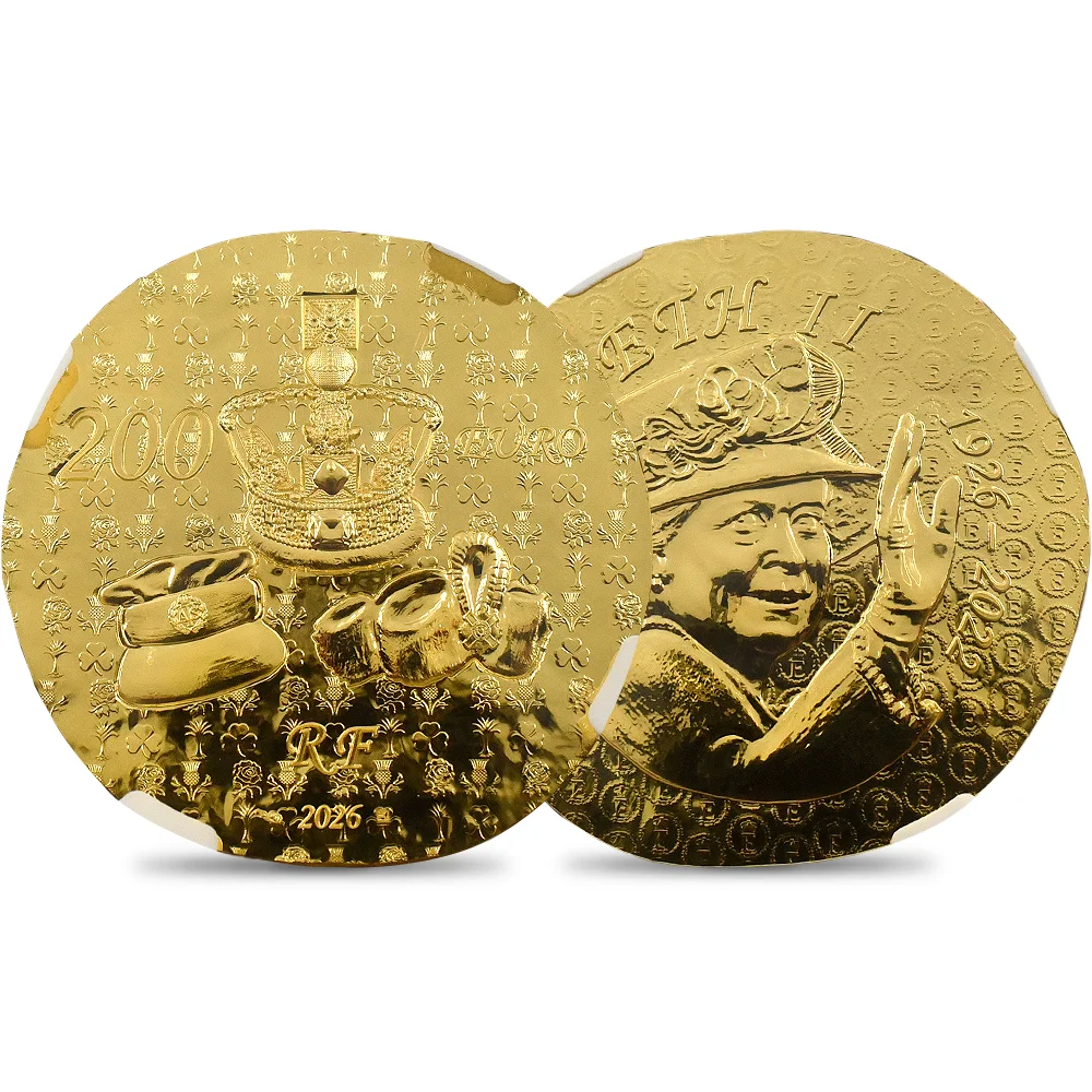 フランス 2026 エリザベス2世生誕100周年記念 200ユーロ 1オンス 金貨 特別仕様 ファーストリリース NGC PF70UC 箱付き