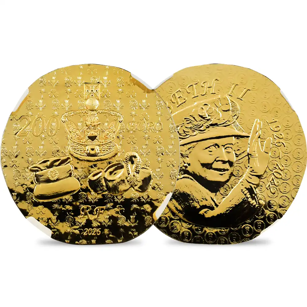 【訳アリ】フランス 2026 エリザベス2世生誕100周年記念 200ユーロ 1オンス 金貨 特別仕様 ファーストリリース NGC PF69UC 箱付き