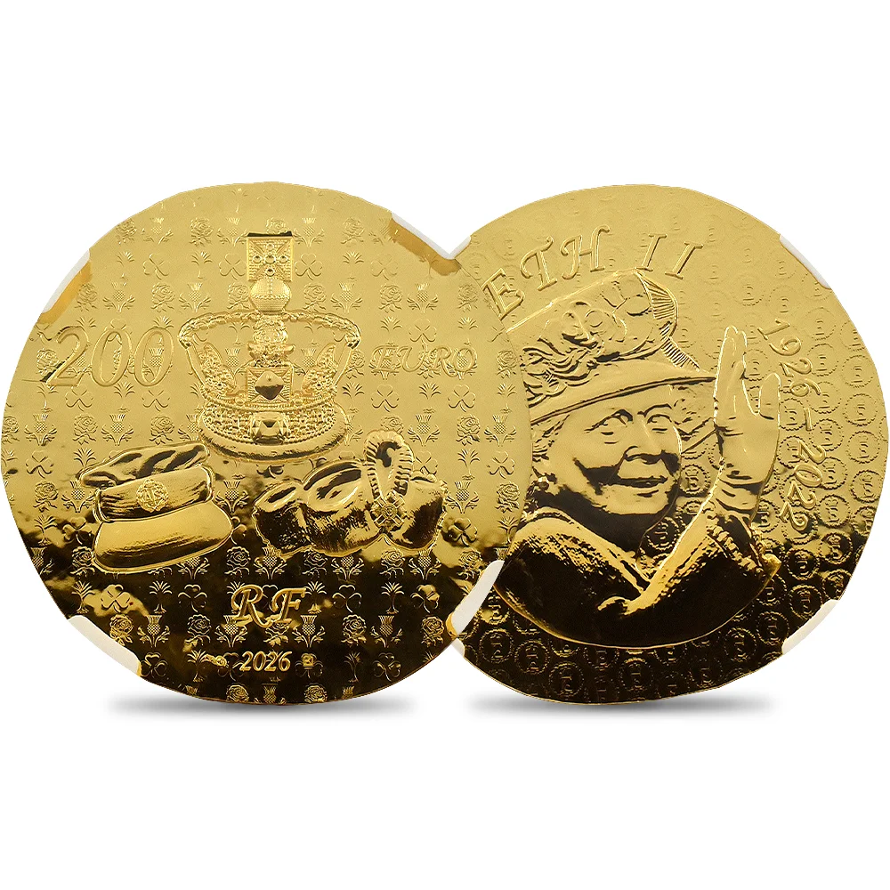 フランス 2026 エリザベス2世生誕100周年記念 200ユーロ 1オンス 金貨 特別仕様 ファーストリリース NGC PF68UC 箱付き