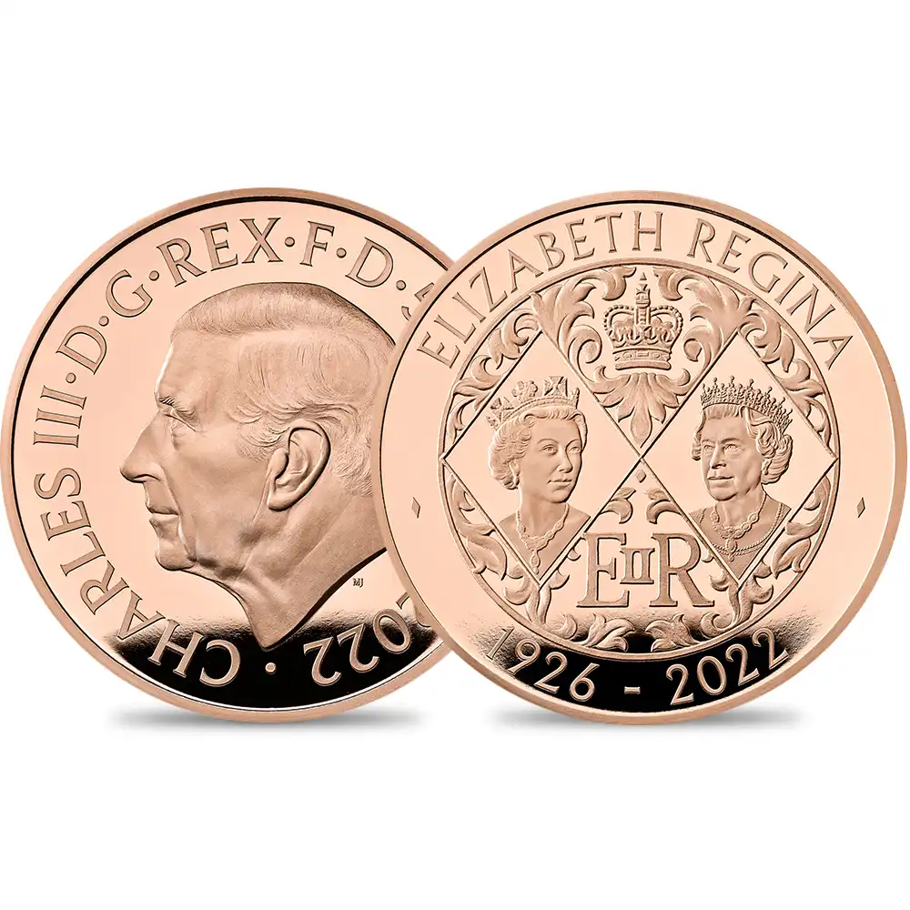 2022 チャールズ3世 エリザベス2世追悼記念 5ポンドプルーフ金貨 未鑑定【ご予約承り品】